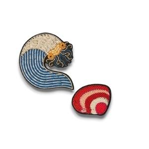Red Heart Shape with Crystal Stone Embroidered Brooch Hand Embroidery and Bullion Wire Beaded Fashion Brooch - Product Image 6