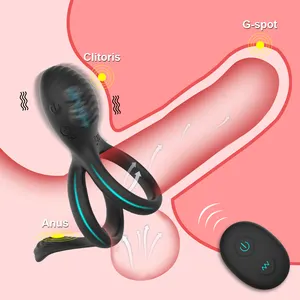 Điều khiển từ xa âm vật g-spot và hậu môn dương vật Vòng người lớn quan hệ tình dục đồ chơi Cock Ring Vibrator cho nam giới và các cặp vợ chồng