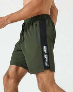 High Quality Men's Quick Dry Fitness Shorts Elastic Waist Solid Mesh Breathable <b>Canvas</b> Hot Selling Slant Pocket Drawstring Waist - Product Image 2