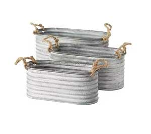 Macetas y jardineras decorativas para jardín doméstico, maceta galvanizada de alta calidad para decoración interior y exterior, maceta - Product Image 4