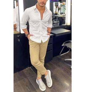 2025 pantalones de vestir formales de oficina ajustados de lujo para hombre, Pantalones chinos de patrón recto Formal de alta calidad de BD - Product Image 5