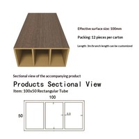 Tubo Rectangular Hueco de Fibra de Bambú Impermeable 100x50, Longitud Personalizada, Moderno, E0 Formaldehído, Deflector de Techo para Hoteles de Lujo