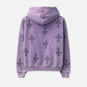 2025 sweats à capuche d'hiver pour hommes sur mesure 100% coton avec embellissements en strass et fermeture éclair pas cher prix Oem Services - Product Image 2