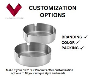 ที่เขี่ยบุหรี่ทรงกลมขนาดเล็กพกพาสะดวกทำจากสเตนเลสสตีลขนาด8ซม. สำหรับใช้ในบ้านและรถยนต์ - Product Image 3