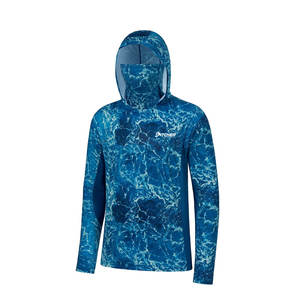 Máscara elegante con capucha camisa de pesca 100% poliéster UPF 50 ecológico transpirable ligero perfecto para viajes deportes al aire libre - Product Image 1