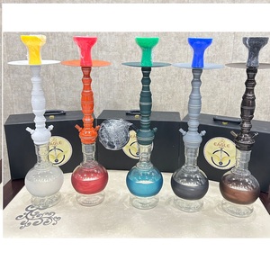 Artículo nuevo Suministros al por mayor Diseños Fancy High Quality Shisha Portable Hukkah Russian Germany Green Glass Chicha Hukkah European - Product Image 3