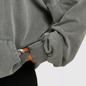 Sweat à capuche long en peluche d'hiver pour femmes avec manches longues et cordon de serrage en gros respirant coupe ample sweat à capuche de sport chaud - Product Image 3