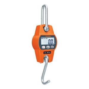 Truper BASE-300C bilancia elettronica sospesa da 300 kg scala da banco in acciaio con precisione 500g con supporto per Display a LED