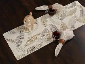 Christmas Decorative and Leaves Design Beaded <b>Runner</b> Placemat <b>Dining</b> <b>Table</b> Fancy Mat Handmade Decorative <b>Runners</b> for Wedding - Product Image 3