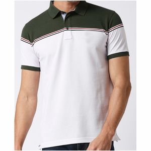 เสื้อยืดโปโลผู้ชายผ้าฝ้าย100% แขนสั้นปักสีตามสั่งชุดลำลองแบบใหม่ - Product Image 1