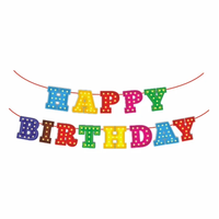 Bannière Joyeux Anniversaire en Paillettes Dorées UV Durable, Décoration de Fête Élégante pour Toutes les Célébrations au Meilleur Prix de Gros