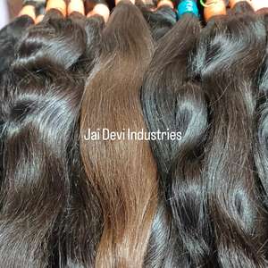 Vente en gros de haute qualité 100% vierge indienne brute non transformée extensions de cheveux humains tissage de vague naturelle approvisionnement en vrac - Product Image 1
