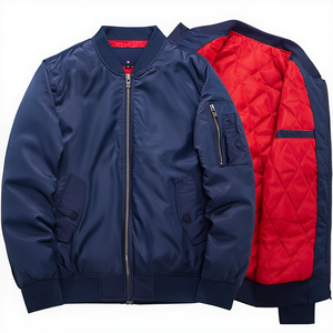 Chaqueta Bomber Verde Oliva Ecológica Delgada de Alta Calidad, Ropa de Calle de Invierno, Cuello Alto, Cierre de Cremallera Frontal de Lona, OEM ODM - Product Image 2