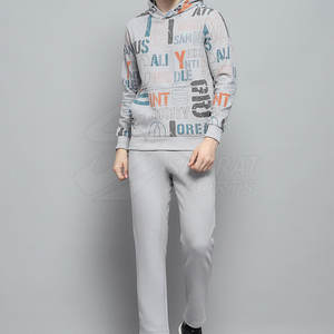 Nuevo diseño de los hombres 100% algodón chándal Casual con capucha Otoño Invierno desgaste patrón sólido impreso en venta al por mayor - Product Image 6