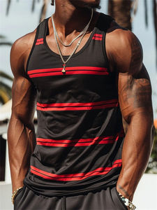 Débardeur sans manches 100% coton de haute qualité pour hommes avec col rond anti-boulochage Style High Street - Product Image 5