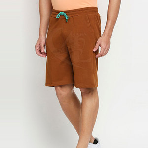 กางเกงขาสั้นผ้าฝ้าย100% สำหรับผู้ชายชุดลำลองผ้าฝ้ายสีพื้นสำหรับผู้ใหญ่ออกแบบได้ตามต้องการ - Product Image 1