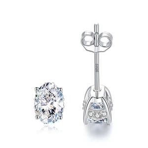 Ensemble pendentif et boucles d'oreilles en moissanite certifiée GRA 1,2 ct avec boucles d'oreilles 1 ct, coupe ovale étincelante, en argent, pour fiançailles - Product Image 6