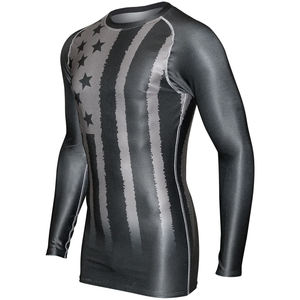 Rashguard à manches longues pour hommes Jiu Jitsu Kimono Full Printing Compression Fight Wear Shirt for Boxing & MMA BJJ Rash Guards - Product Image 1