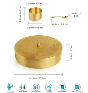 กล่องมาซาลาโลหะสีทองสำหรับตกแต่ง,กล่องเครื่องเทศในห้องครัว - Product Image 3