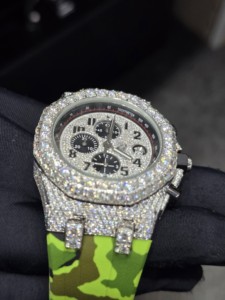 Luxury Men's Mechanical Watch with VVS Moissanite Diamond <b>Water</b> Resistant Rubber Band <b>Crystal</b> Pointer for Business & Sports - Product Image 5