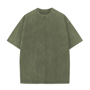 Primavera Verano Vintage desgastado lavado hombres camisetas de gran tamaño personalizar su propio logotipo 100% algodón pesado lavado ácido camiseta - Product Image 1