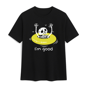 T-shirts personnalisés pour hommes en gros, col rond, 100 % coton, manches courtes, imprimé lettres, coupe ample, respirant, écologique, séchage rapide, été - Product Image 4