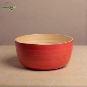 Bold Color Customized Classic Spun <b>Bamboo</b> <b>Bowl</b> Handcrafted Eco-Friendly Lightweight Non-Toxic for Modern Home Decor - Product Image 2