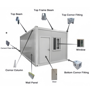 CGCH 20ft installazione rapida Z contenitore pieghevole casa prefabbricata piccola casa Mobile temporanea dormitorio contenitore - Product Image 5