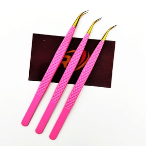 Pince à épiler d'isolation en acier inoxydable écologique Logo personnalisé Pince à épiler d'extension de cils enduite de poudre durable pour la fabrication de ventilateurs - Product Image 5