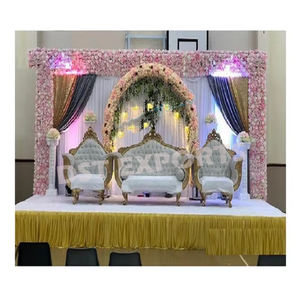 White and Golden Fancy Wedding Couch Wedding Stage Heart Design <b>Love</b>-<b>Seat</b> <b>Wood</b> White Gold Color Modern Sofa - Product Image 6