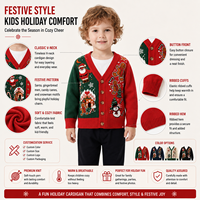 Cardigan de Noël familial FNJIA, tricot jacquard assorti motif Père Noël et pain d'épices, pour hommes, femmes et enfants, boutonné sur le devant, personnalisable, OEM, vente en gros