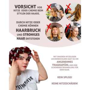 Lot de 24 bigoudis en plastique à clipser, en soie, pour température froide, forme cylindrique et motif de barre, diamètre 2 x 6 cm, longueur - Product Image 4