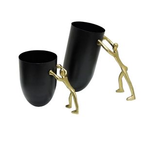 Florero de Metal de lujo hecho a mano, florero de arte decorativo moderno hecho a mano para exhibición en la sala de estar - Product Image 3