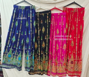 Rayón impreso damas plazzo pijamas algodón pijamas de la India rayón impreso plazzo Pantalones - Product Image 1