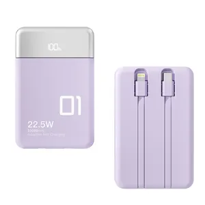 Estación de energía portátil de 10000mAh con pantalla LED de salida de 22,5 W, Cable de Material ABS de entrada Mini USB para teléfonos 12 13 14 15Promax