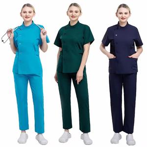 Women's Medical <b>Scrubs</b> Nurse Uniform Top Woven Fabric <b>Scrub</b> <b>Sets</b> for Hospitals OEM Service Available - Product Image 1