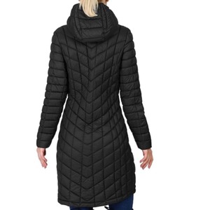 Veste longue en satin polaire à capuche pour femme Coupe-vent Écologique Manteau d'hiver de qualité supérieure - Product Image 4