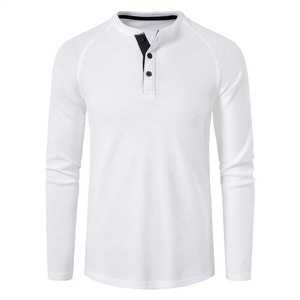 Fashion Waffle Cotton T Shirt <b>Men</b> 2024 Autumn New Slim Fit <b>Long</b> <b>Sleeve</b> <b>Henley</b> Tshirt <b>Men</b> Streetwear Casual Solid Color T-Shirt - Product Image 2