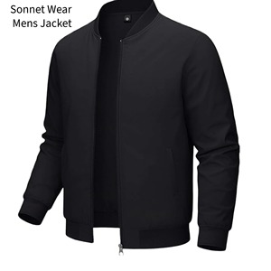 <b>Mens</b> <b>Lightweight</b> Full Zip <b>Jacket</b> with Stand Collar Soft Breathable - Product Image 1
