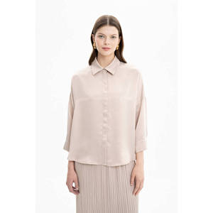 Blusa de Satén de Seda Tejida para Mujer, Top Formal de Oficina, Casual, Manga Larga, Corte Ajustado, Primavera Otoño - Product Image 4