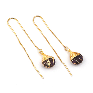 Trendy Collection Long Threader Earring Gold Polished Wire Wrap Women Earring Personalized Jewelry - Product Image 1