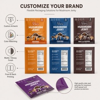 Sachets à scellage latéral personnalisés avec logo imprimé en couleur, en plastique alimentaire écologique thermoscellable pour viande séchée, bœuf séché, snacks savoureux
