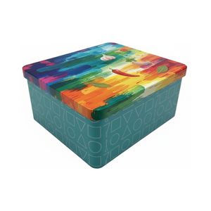 Custom Tin Plate Rectangular <b>Hinged</b> Lid Food Grade Tin <b>Box</b> Multipurpose Packaging <b>for</b> Candy & Cookies - Product Image 1