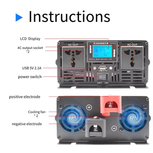 Convertisseur d'énergie solaire HOULI 4000W à onde sinusoïdale pure 12V vers 220V hors réseau hybride DC AC pour usage domestique - Product Image 5