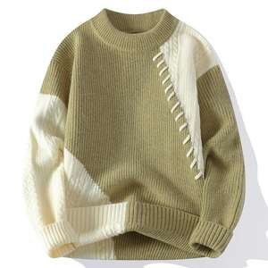Pull en maille décontracté à col rond pour homme, nouvelle mode automne-hiver, chaud, ample, streetwear quotidien, taille plus, pulls en maille quotidiens - Product Image 4