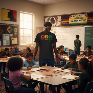 Maglietta promozionale Black History Month con stampa 'Equality Is Greater Than Division' - Product Image 3