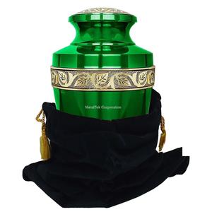 Urna de cremación de latón rojo verde negro brillante para cenizas humanas estilo adulto americano de alta calidad más vendidos urnas funerarias griegas - Product Image 6