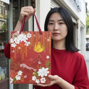 Bolsa de Compra de Papel Laminado Reciclable Ecológica de Lujo con Logotipo Personalizado para Tiendas Minoristas Premium, Decoración de Embalaje de Regalos - Product Image 6