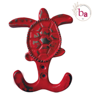 Wholesale Very Cheap Red Distressed <b>Cast</b> <b>Iron</b> Sea Turtle Animal Wall <b>Coat</b> & Hat Keychain Hanger - Product Image 1