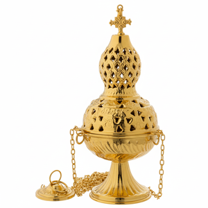 Incensario Clásico de Latón Sagrado para Iglesia, Diseñado para Uso Litúrgico, Quemador de Incienso Tradicional - Product Image 5